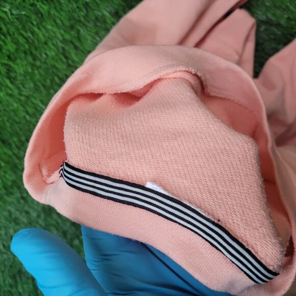 Adidas Classic 3-Stripe Crewneck Sweatshirt Womens Medium Peach Pink Logo - Picture 6 of 7